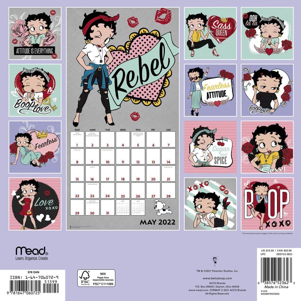 Betty Boop 2022 Wall Calendar - Calendars.com