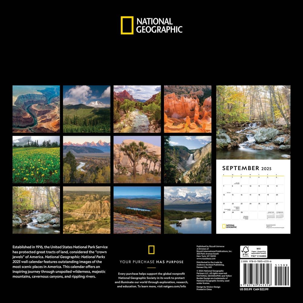 National Parks National Geographic 2025 Wall Calendar National Parks National Geographic 2025 Wall Calendar