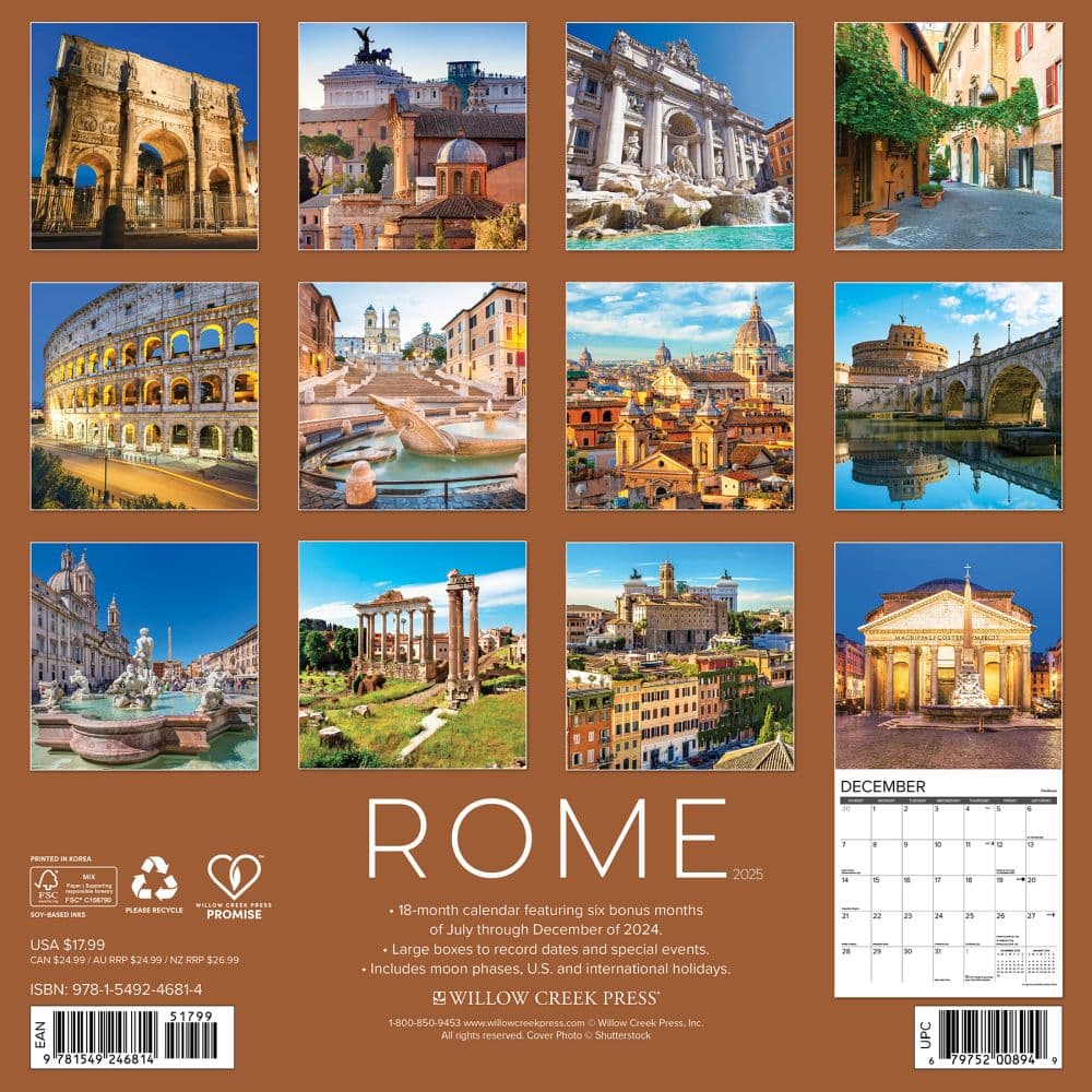 Rome 2025 Wall Calendar First Alternate Image width=&quot;1000&quot; height=&quot;1000&quot;