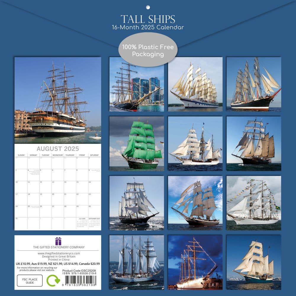 Tall Ships 2025 Wall Calendar