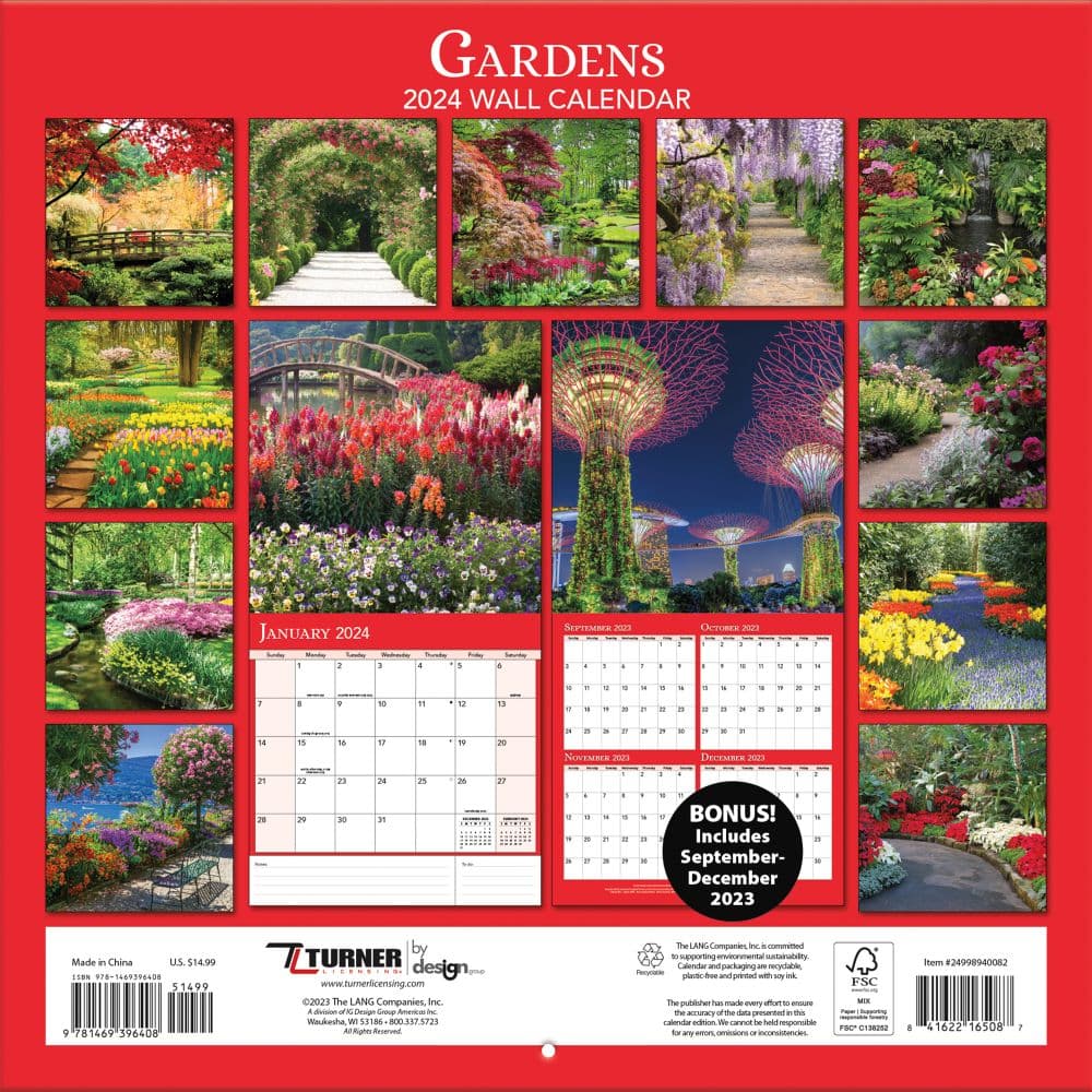 Gardens 2024 Wall Calendar