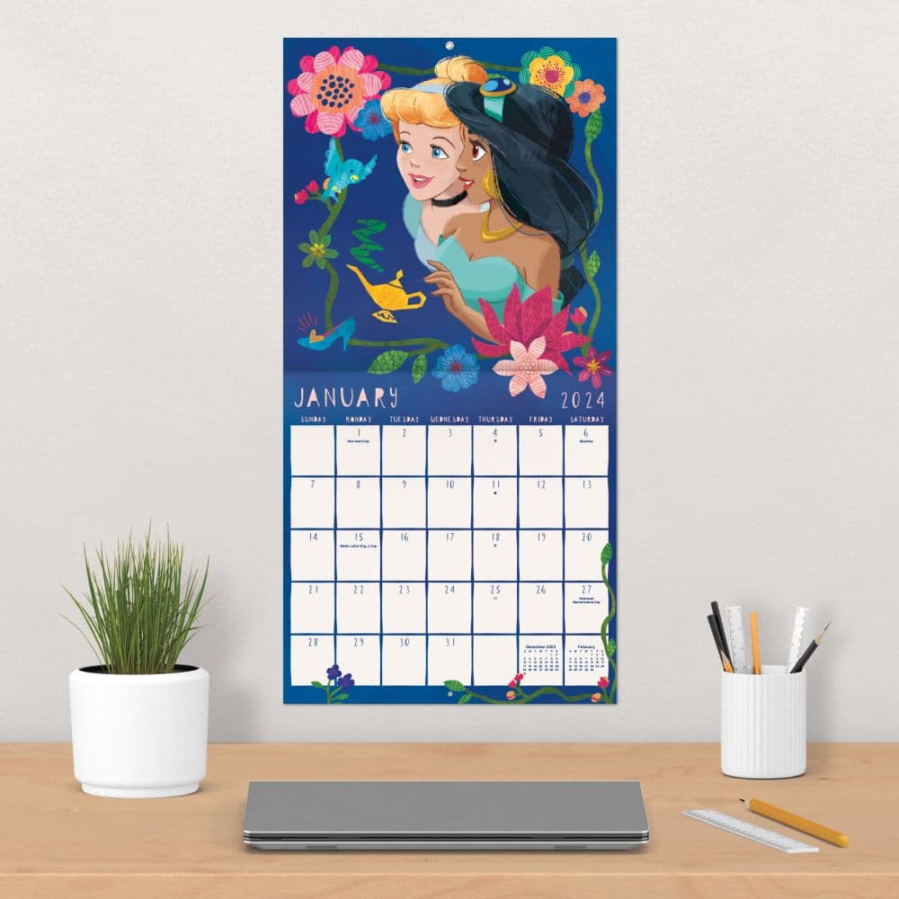 Disney Princess Exclusive with Print 2024 Wall Calendar