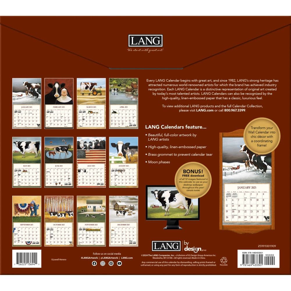 Cows Cows Cows 2025 Wall Calendar by Lowell Herrero