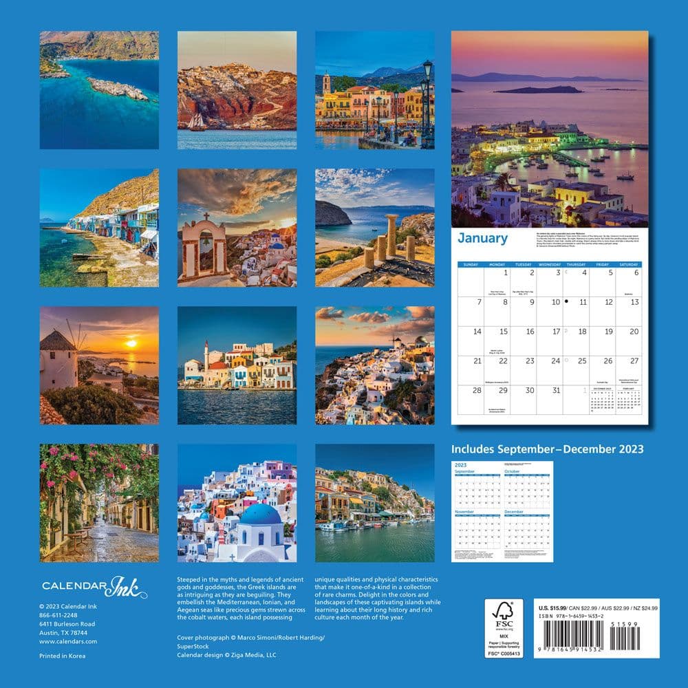 Greek Isles 2024 Wall Calendar