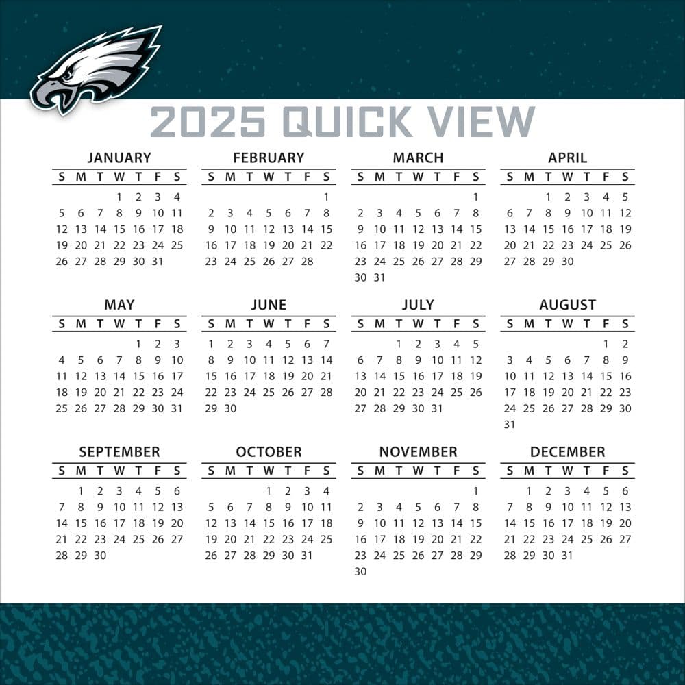 NFL Philadelphia Eagles 2025 Desk Calendar Third Alternate Image