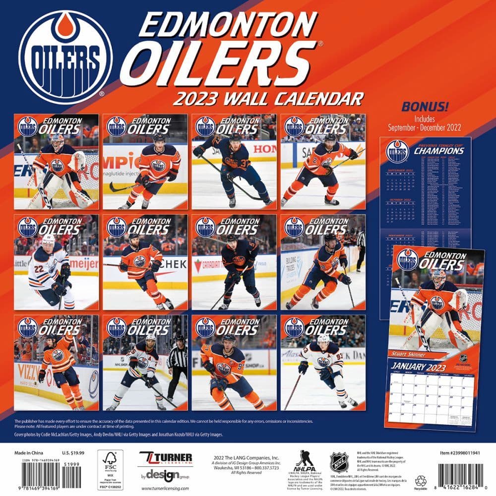 September 2015 December 2016 Turner 8011941 Edmonton Oilers 2016 Team Wall Calendar 12 X 12-Inch 