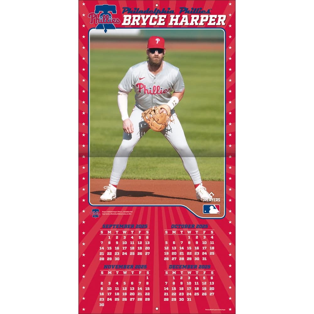 MLB Bryce Harper 2026 Wall Calendar Second Alternate Image