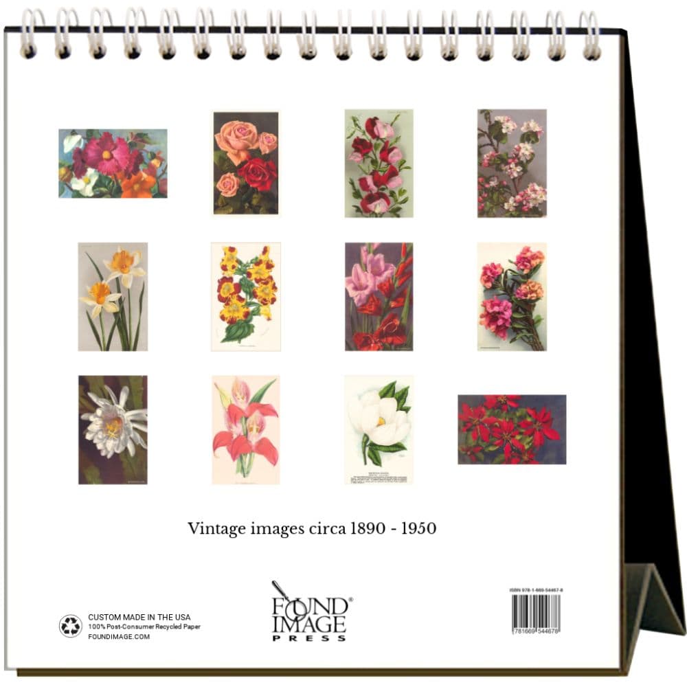 Nostalgic Flowers 2025 Easel Desk Calendar