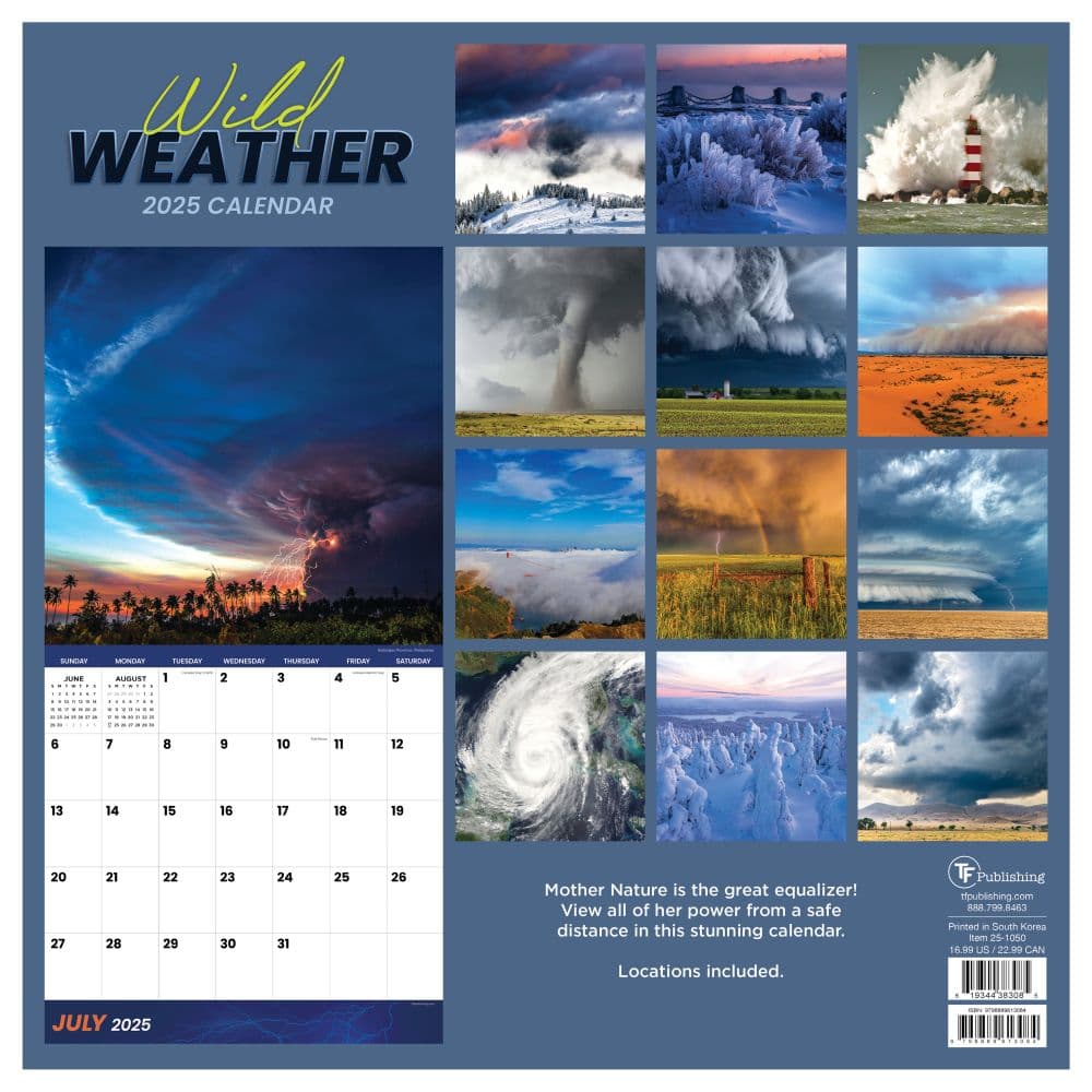 Weather 2025 Wall Calendar back cover