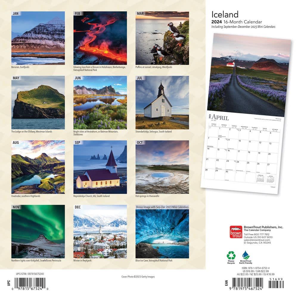 Iceland 2024 Wall Calendar