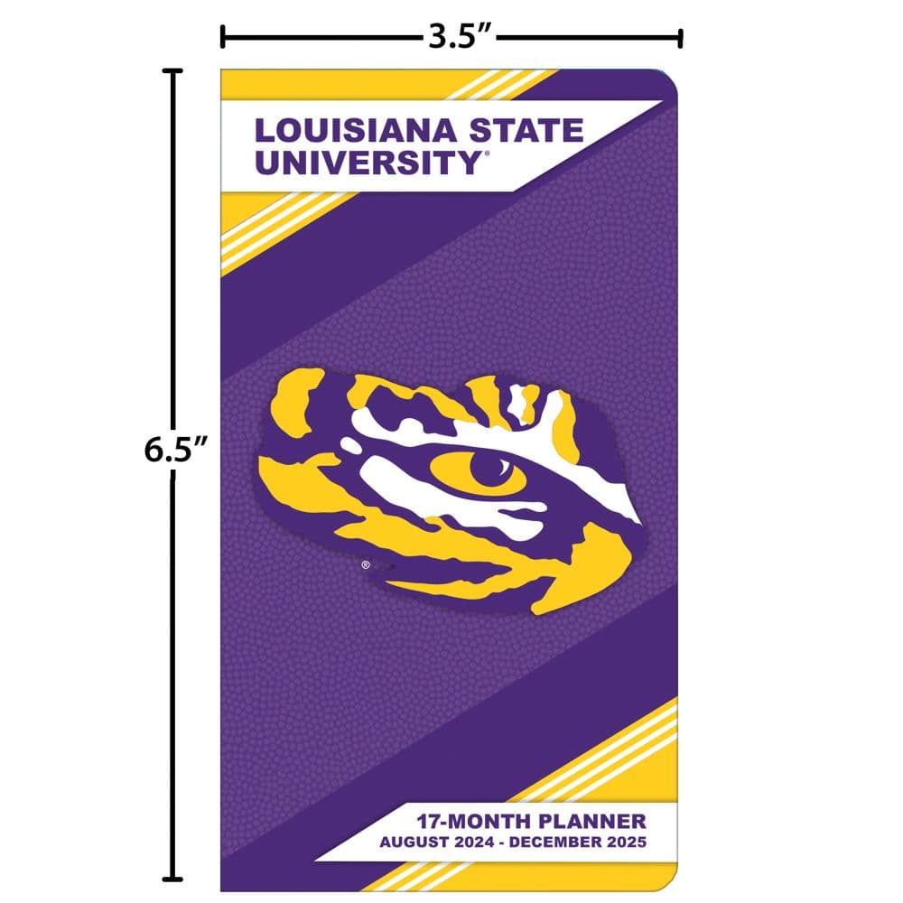 LSU Tigers 2025 Pocket Planner measurements