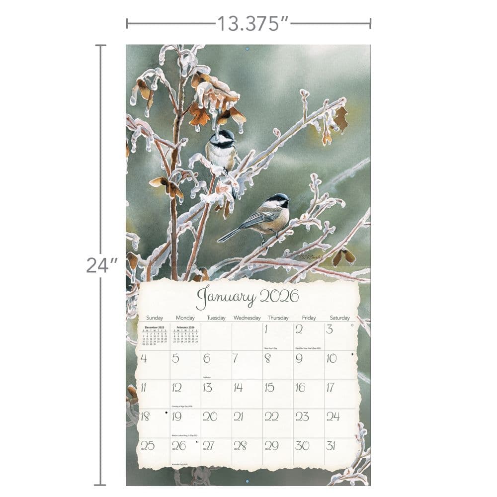 Songbirds 2026 Wall Calendar by Susan Bourdet_ALT6