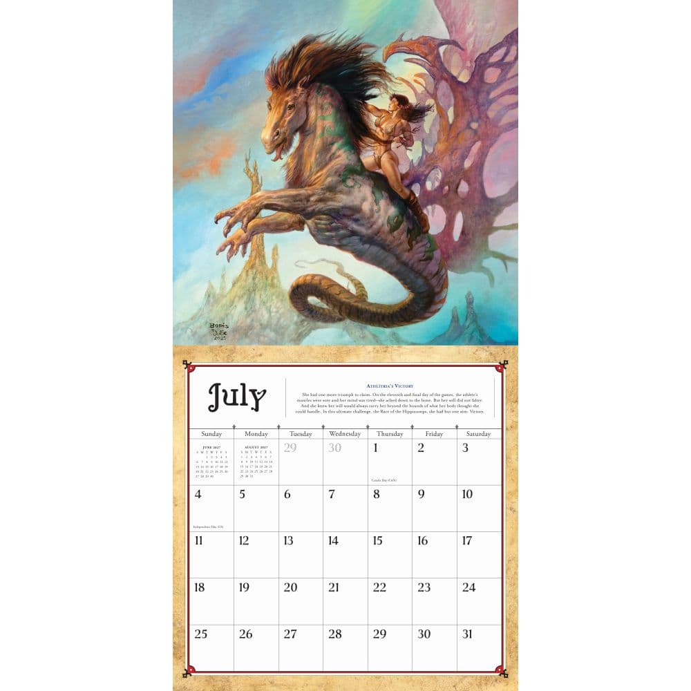 Boris Vallejo and Julie Bells Fantasy 2027 Wall Calendar Third Alternate Image