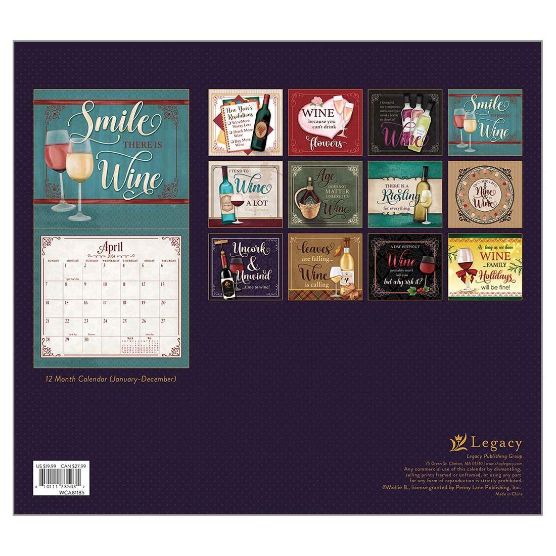 Wine 2024 Wall Calendar