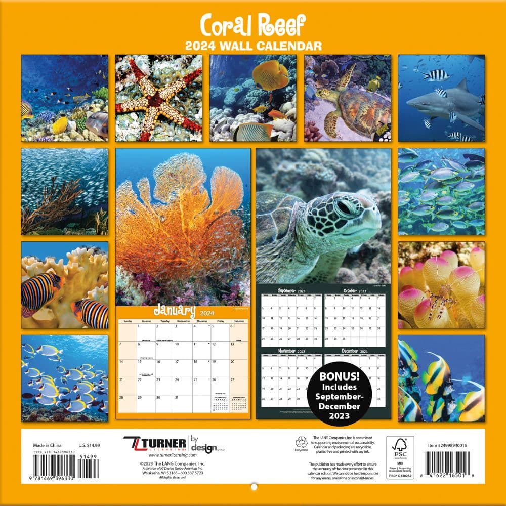 Coral Reef 2024 Wall Calendar Calendars com