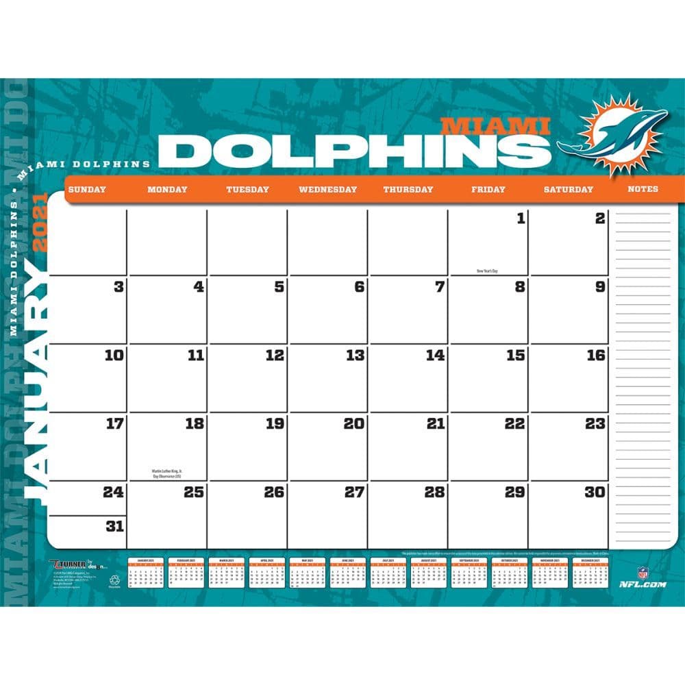 : TURNER SPORTS Miami Dolphins 2022 22X17 Desk Calendar