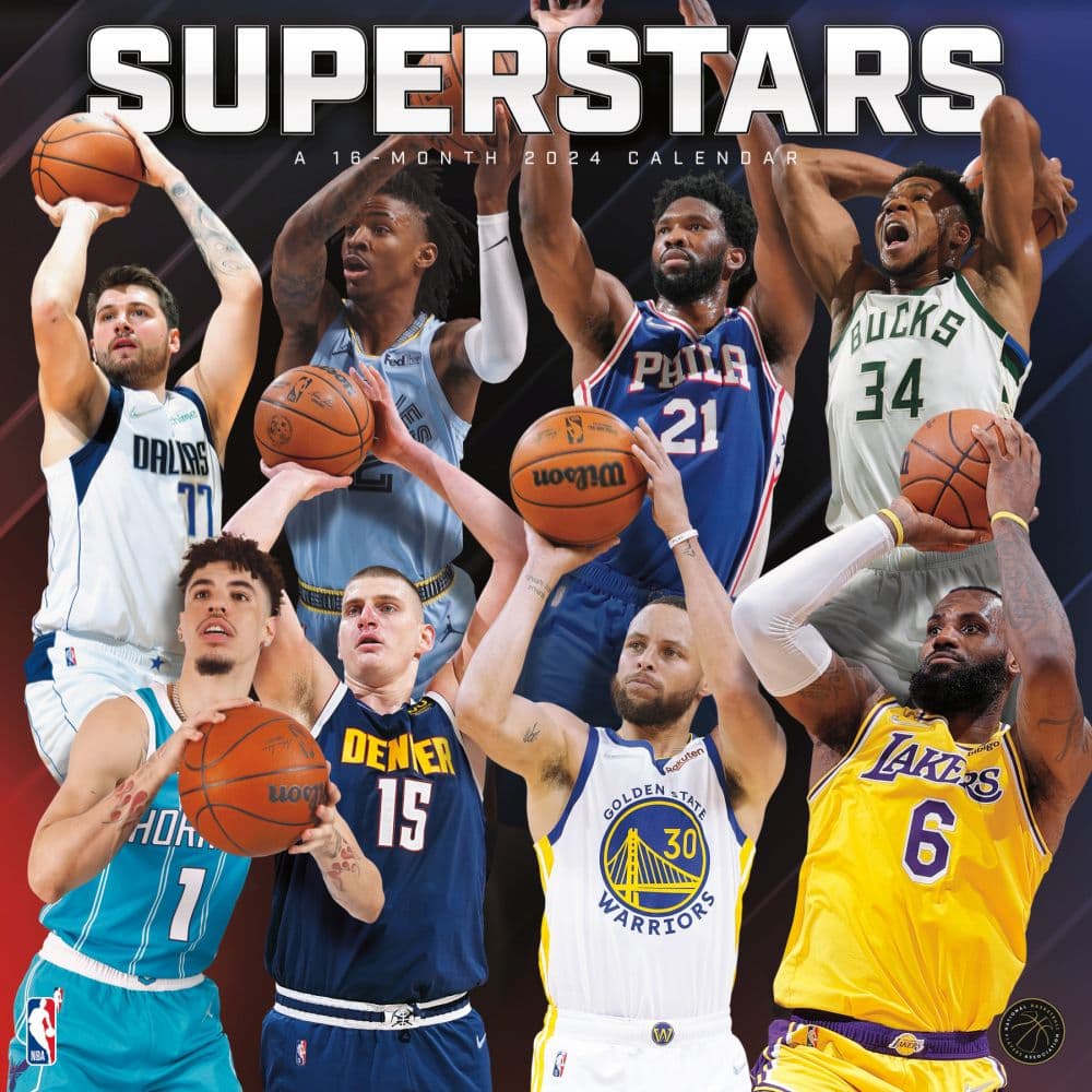 NBA Superstars 2024 Wall Calendar Main Image