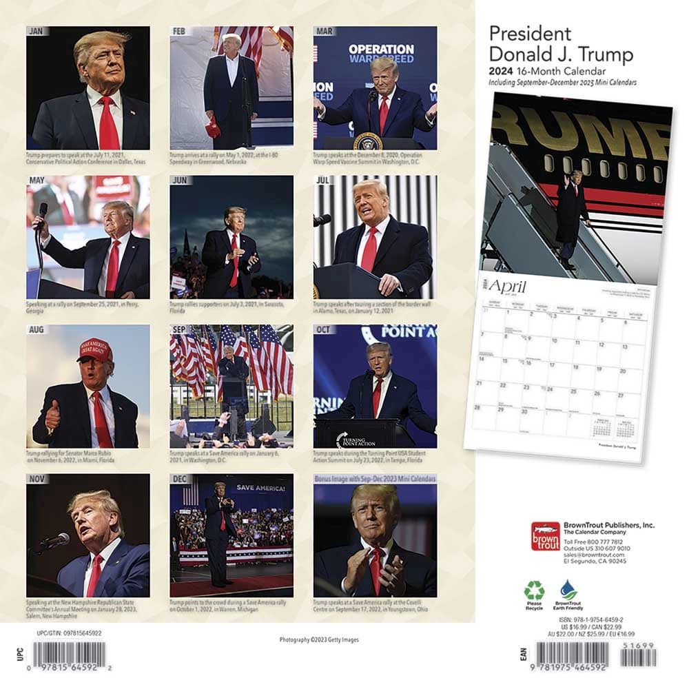 Trump President 2024 Wall Calendar Alternate Image 1
