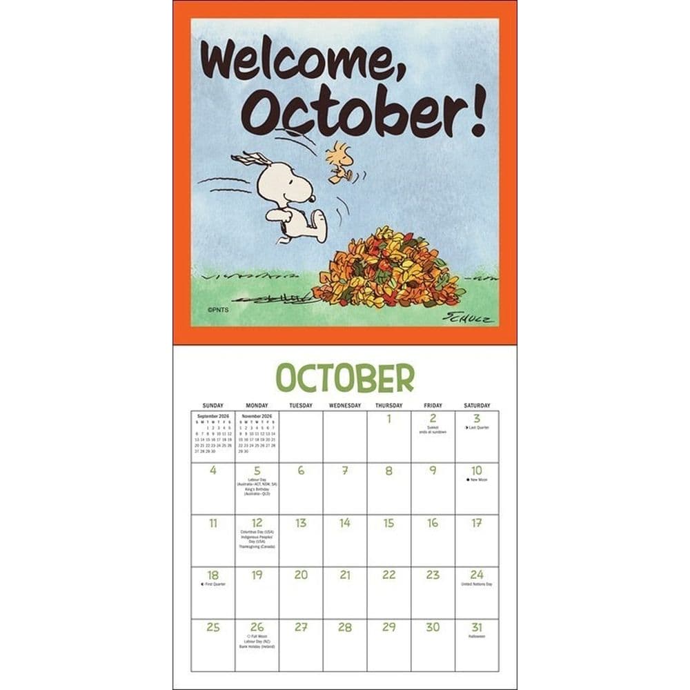 Peanuts 2026 Mini Wall Calendar Fourth Alternate Image