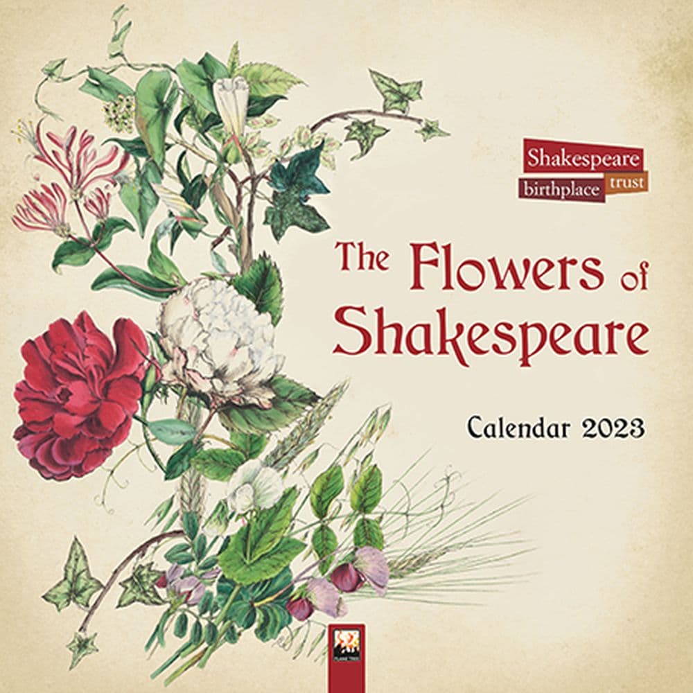 Flame Tree Publishing Flowers of Shakespeare 2023 Wall Calendar