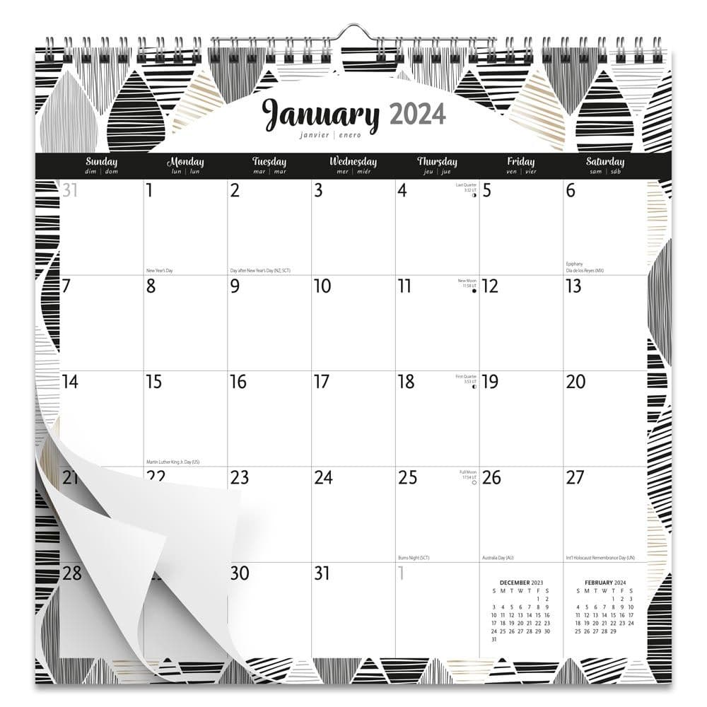 Ebony And Ivory Spiral 2024 Wall Calendar First Alternate Image width=&quot;1000&quot; height=&quot;1000&quot;