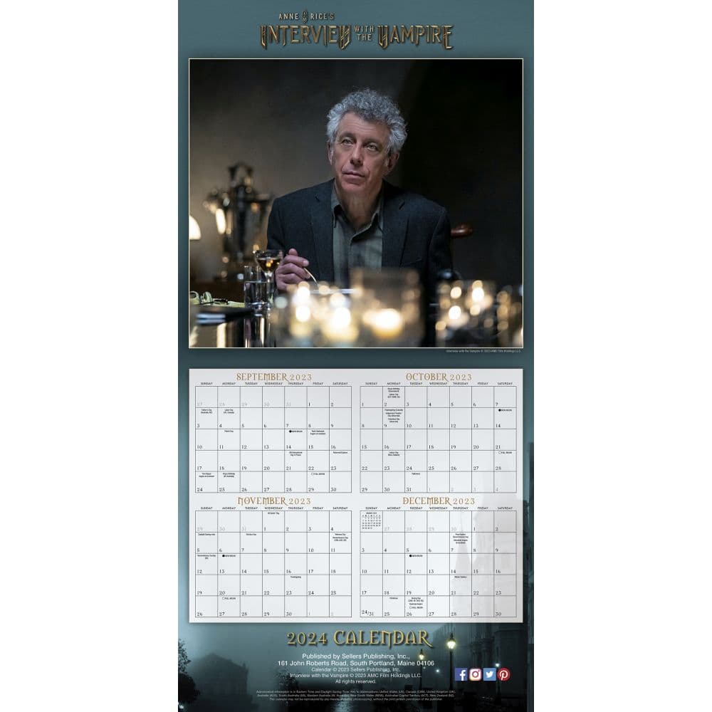 Anne Rice&#39;s Interview with the Vampire 2024 Wall Calendar Fourth Alternate Image width=&quot;1000&quot; height=&quot;1000&quot;