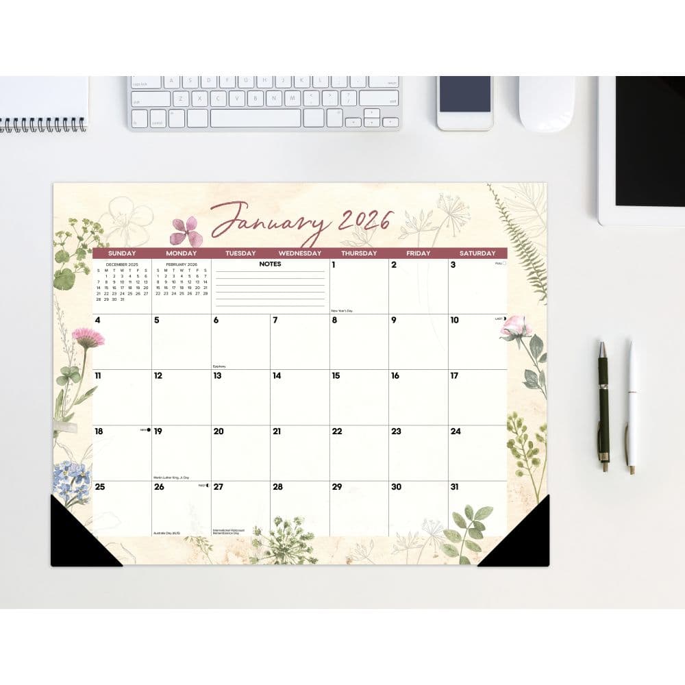 Botanical Garden Academic 2026 Monthly Desk Pad