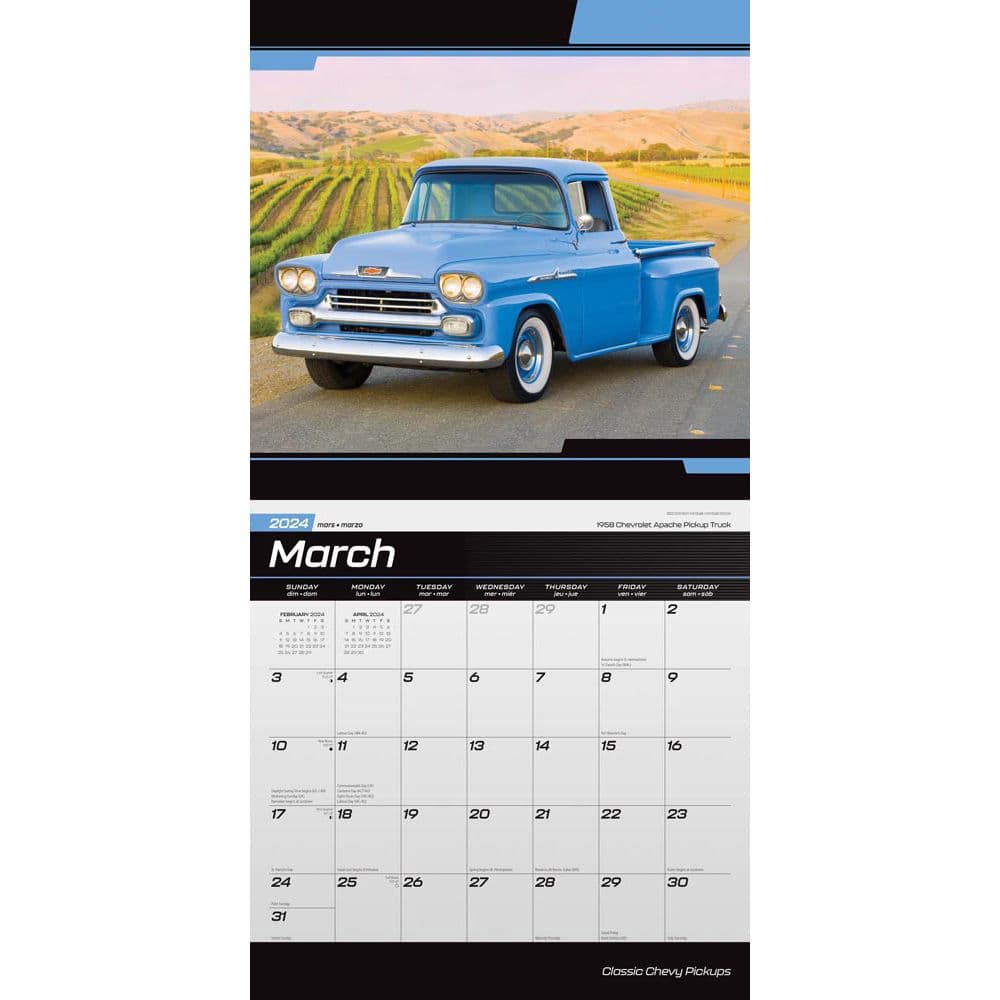 Chevy Classic Pickups 2024 Wall Calendar Alternate Image 2