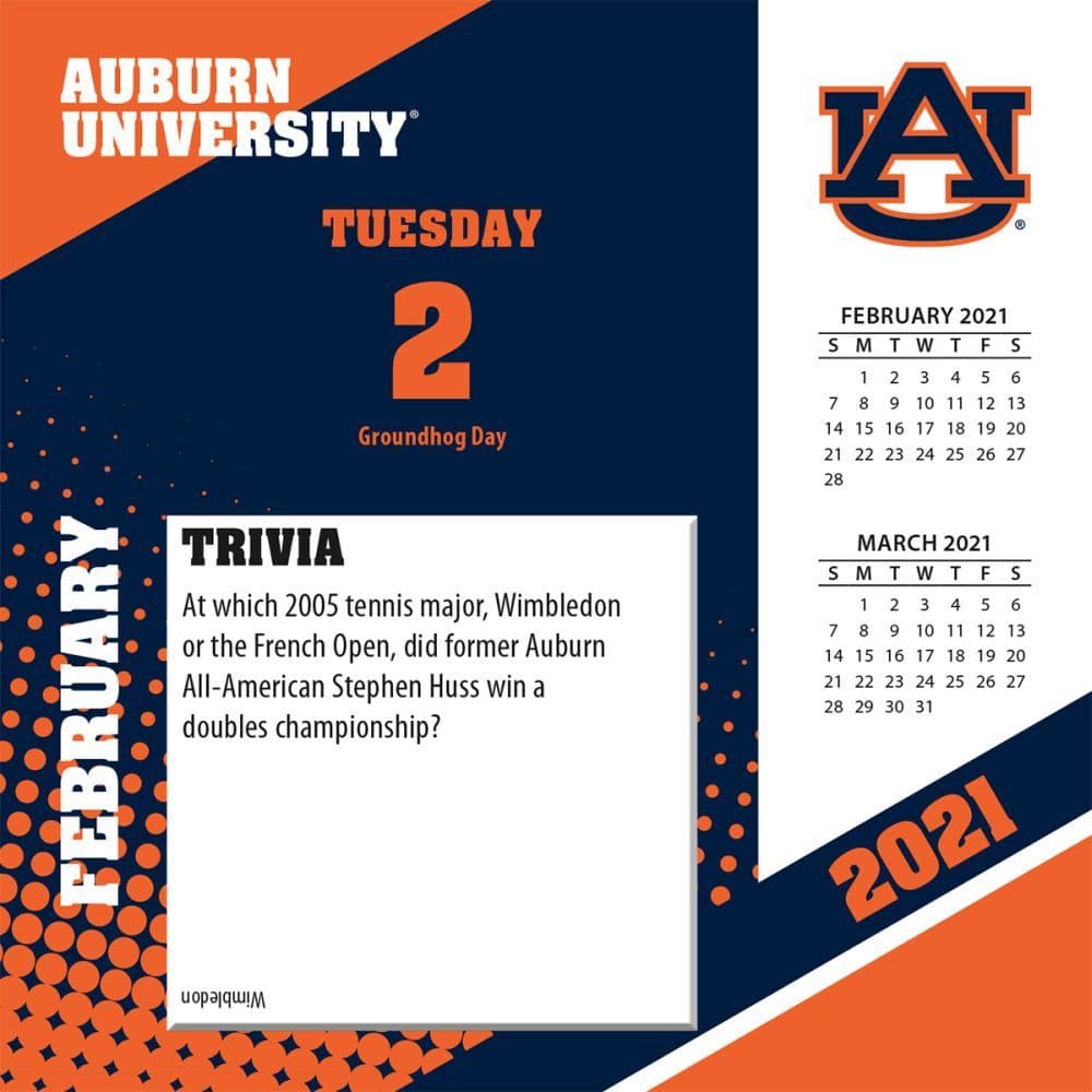 Auburn University Calendar 2021 Calendar Page