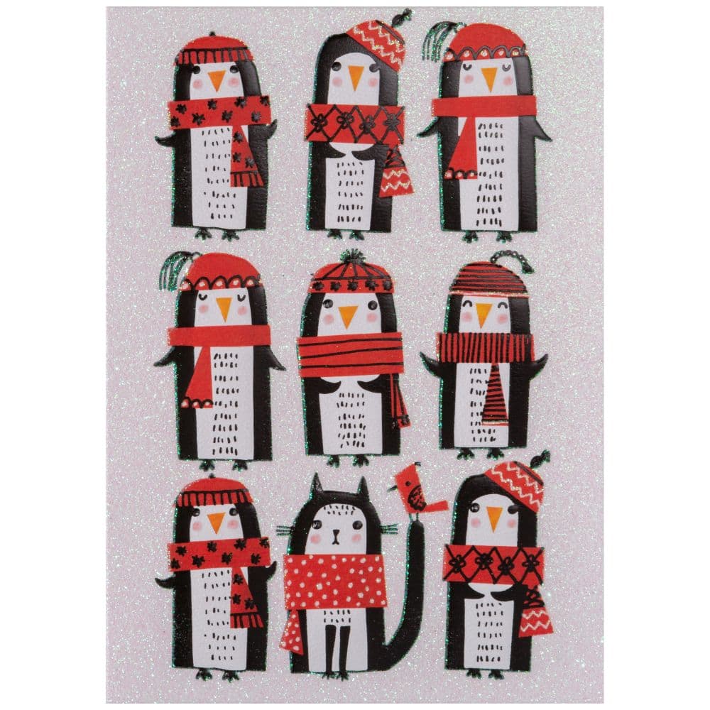 Penguins and Cat 8 Count Boxed Christmas Cards First Alternate Image width="1000" height="1000"