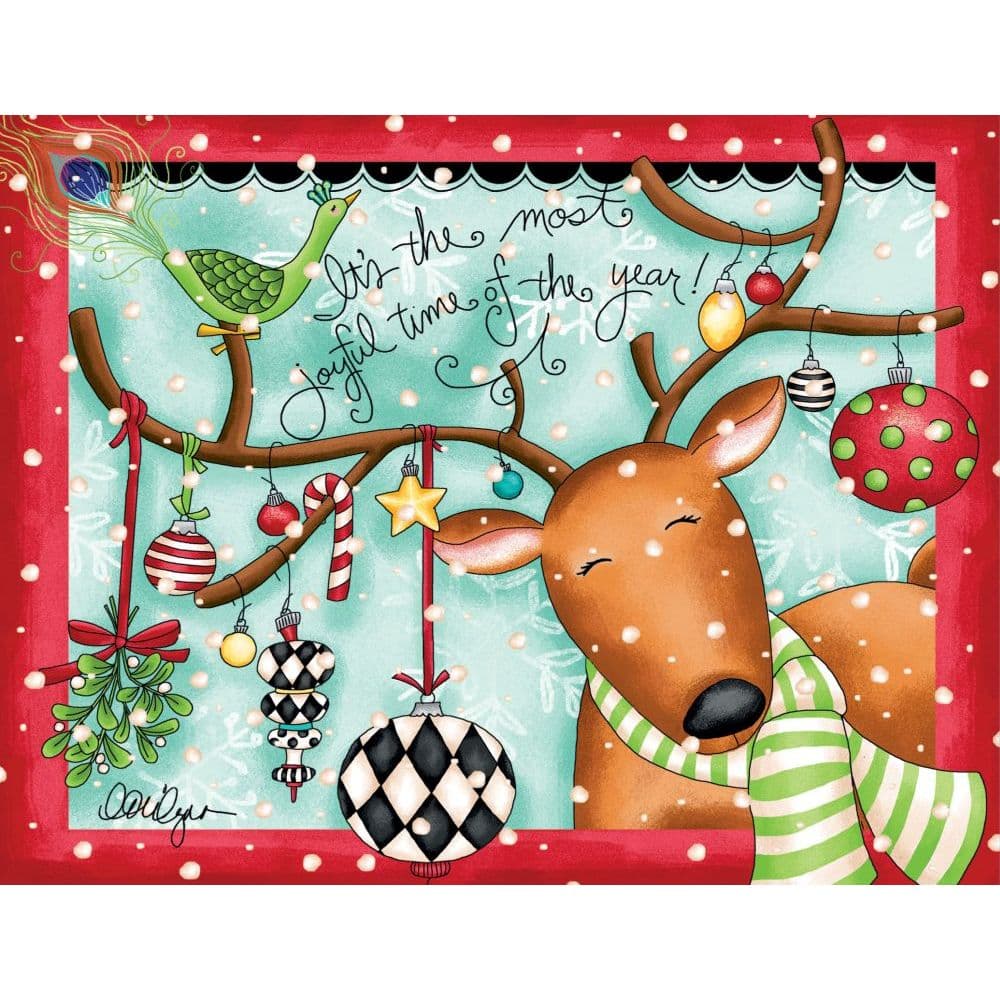 Joyful Reindeer 5.375 In X 6.875 In Boxed Christmas Cards Main Image