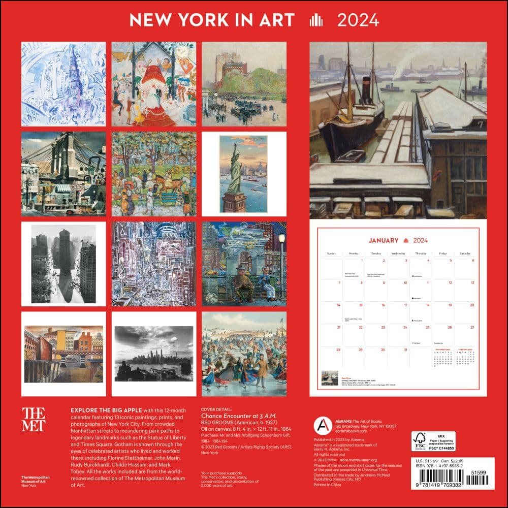 New York in Art MET 2024 Wall Calendar First Alternate Image width=&quot;1000&quot; height=&quot;1000&quot;