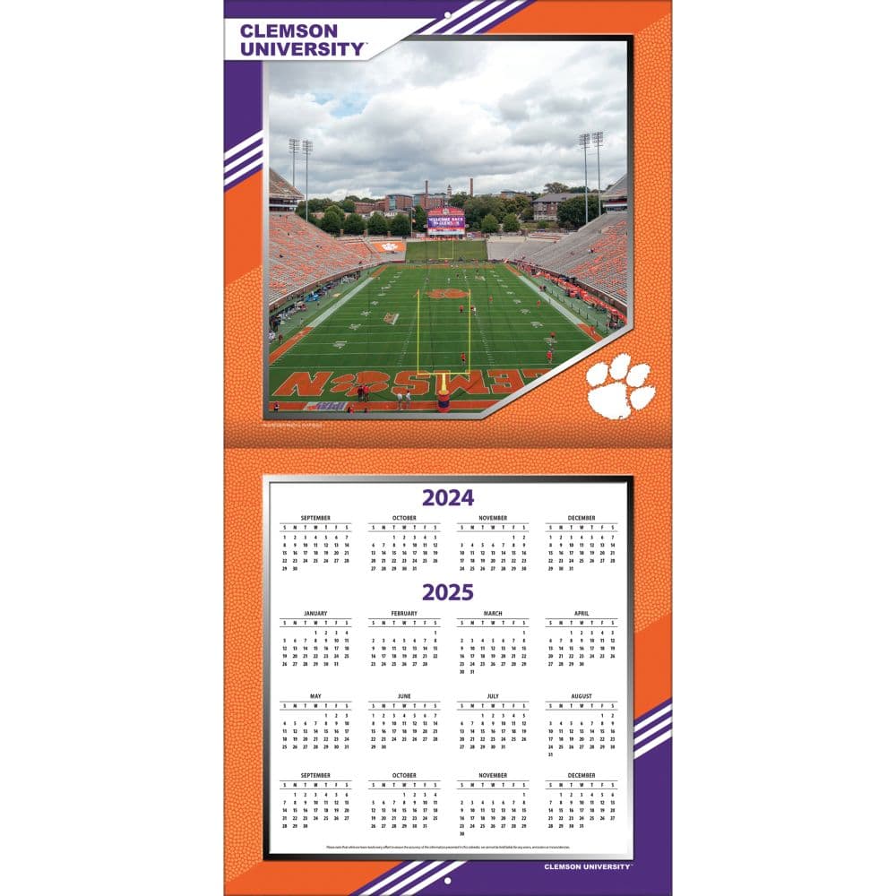 Clemson Tigers 2025 Wall Calendar - Calendars.com