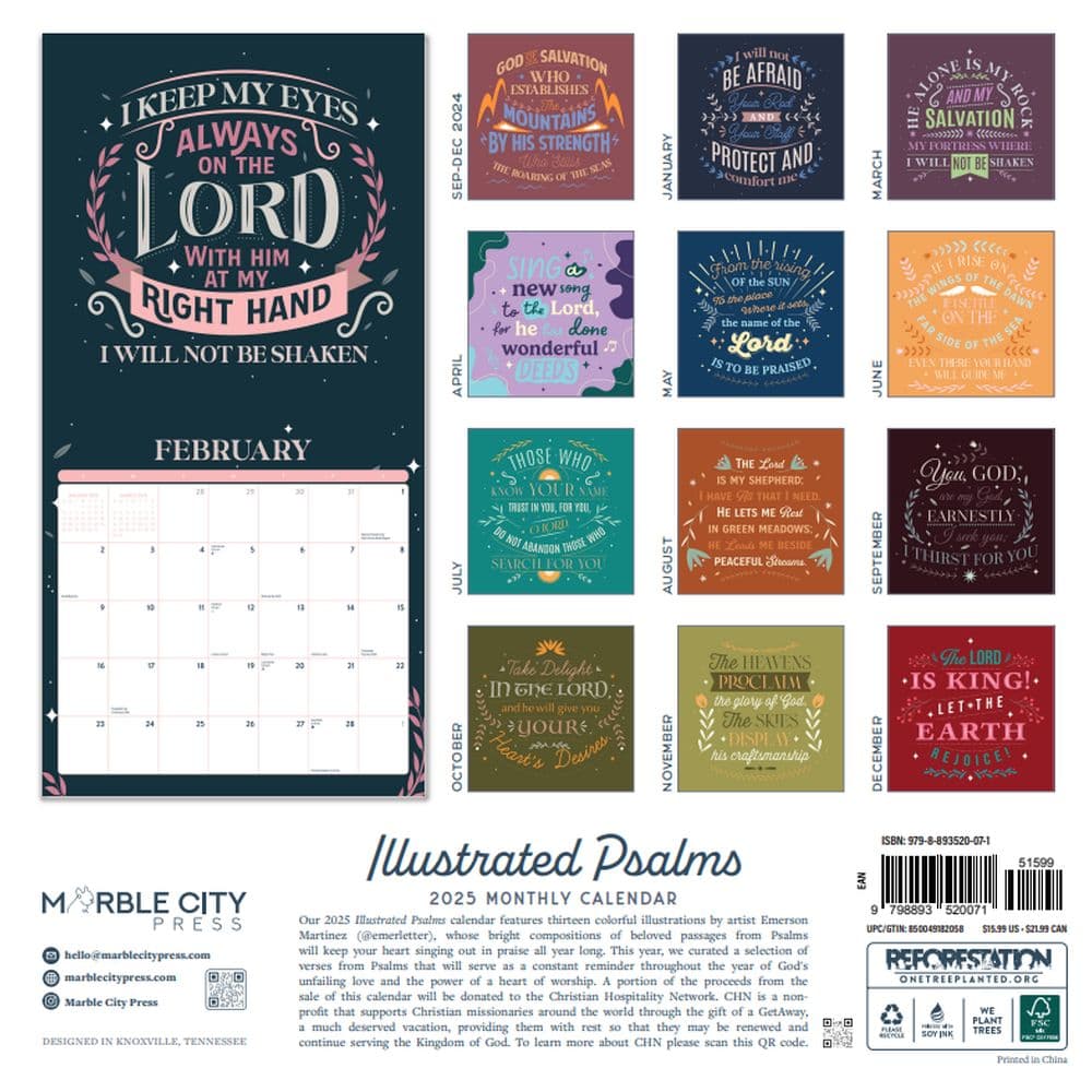 Illustrated Psalms 2025 Wall Calendar First Alternate Image width=&quot;1000&quot; height=&quot;1000&quot;