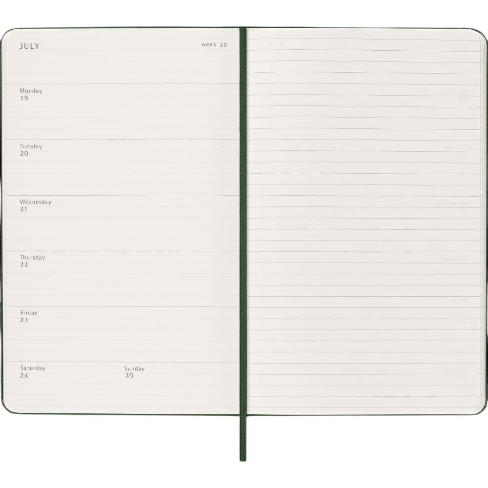 Moleskine Myrtle Green Large Hard Cover 2027 Weekly Planner Third Alternate Image