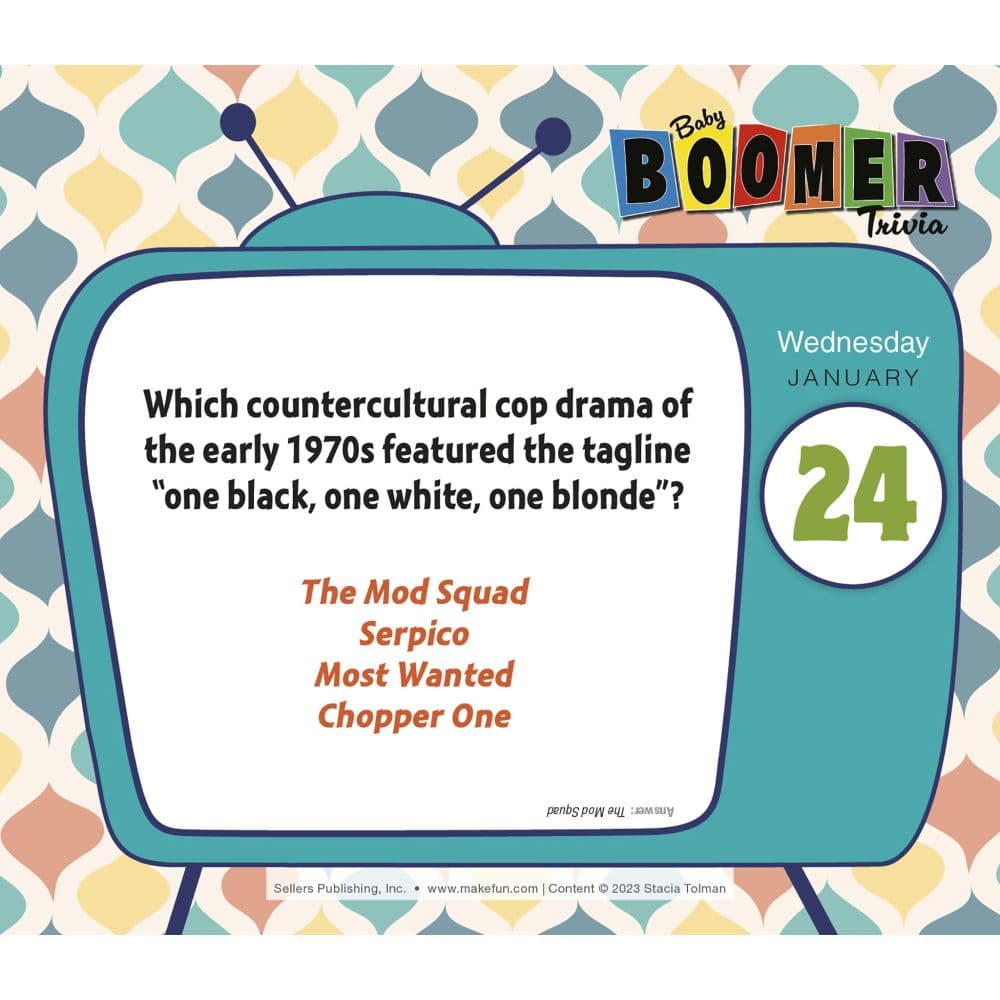 Baby Boomer Trivia 2024 Desk Calendar