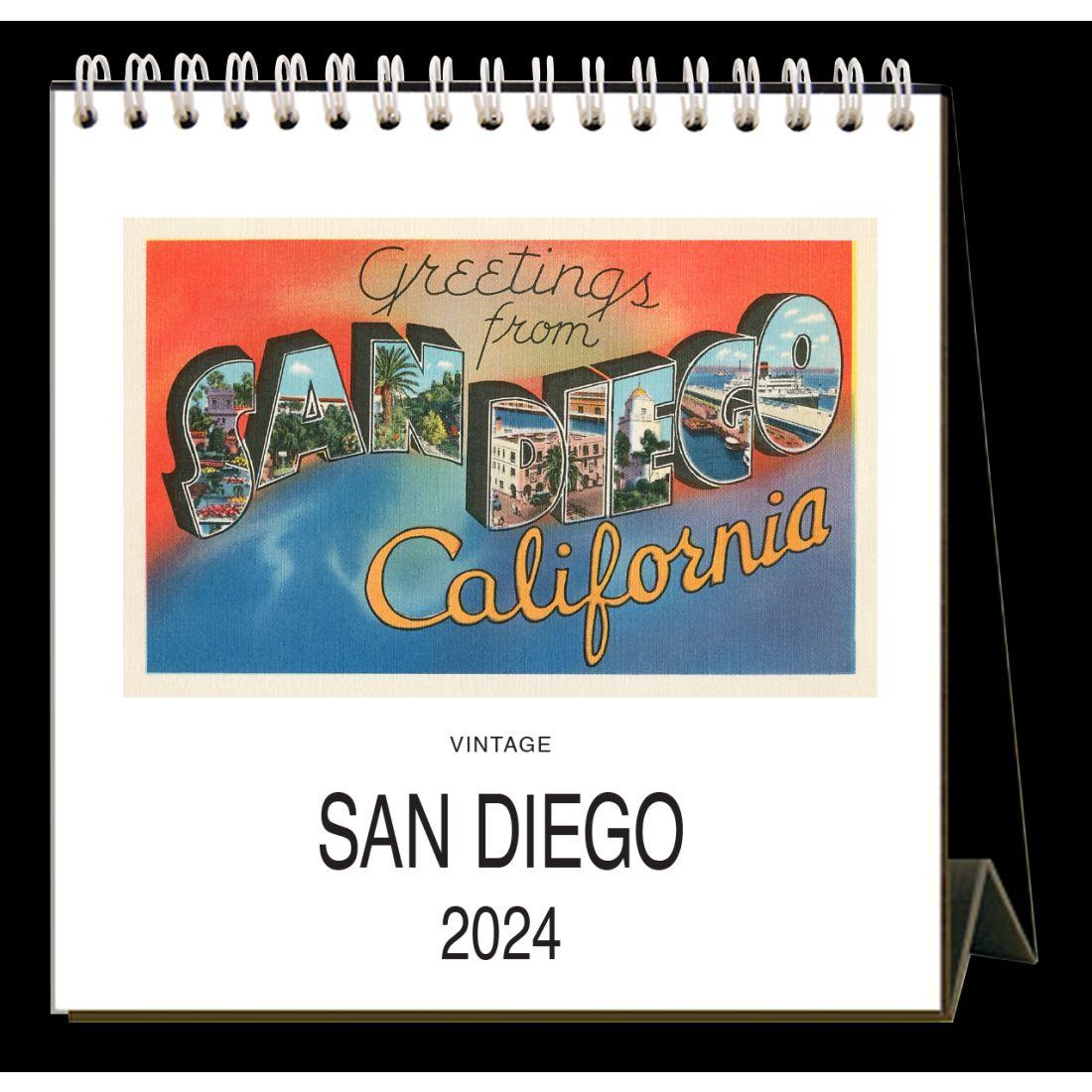 San Diego Nostalgic 2024 Easel Desk Calendar