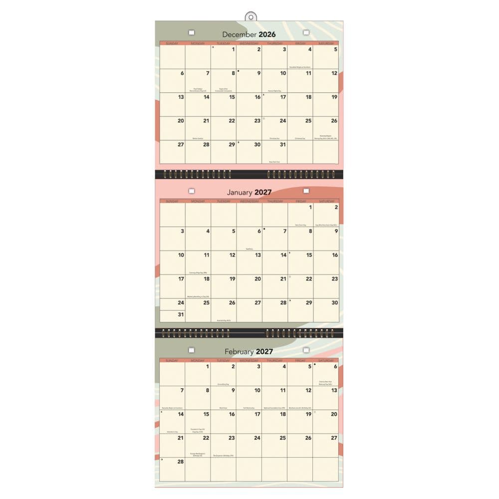 Focused Tri View 2027 Wall Calendar Third Alternate Image