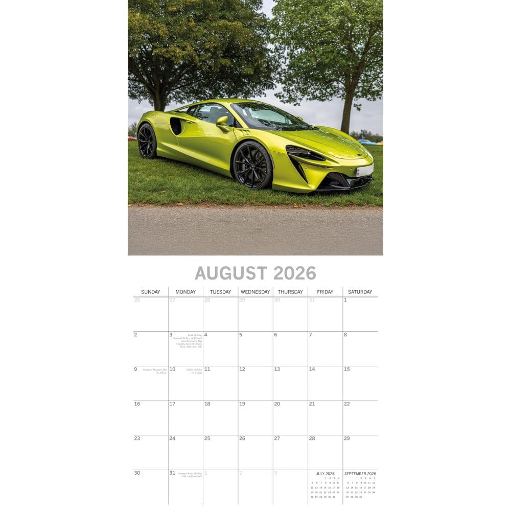 Super Cars 2026 Wall Calendar Third Alternate Image