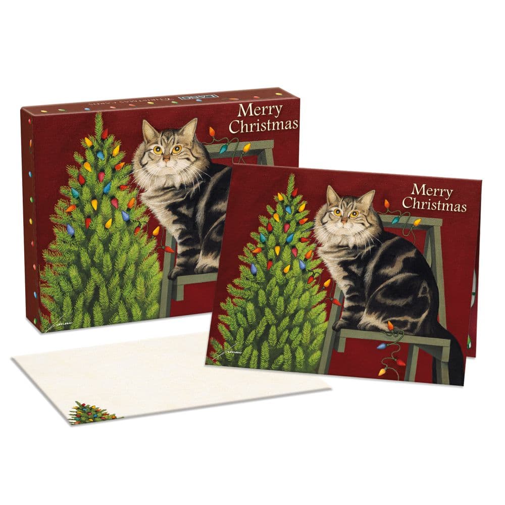 image Stringing Lights Boxed Christmas Cards by Lowell Herrero Main Product Image