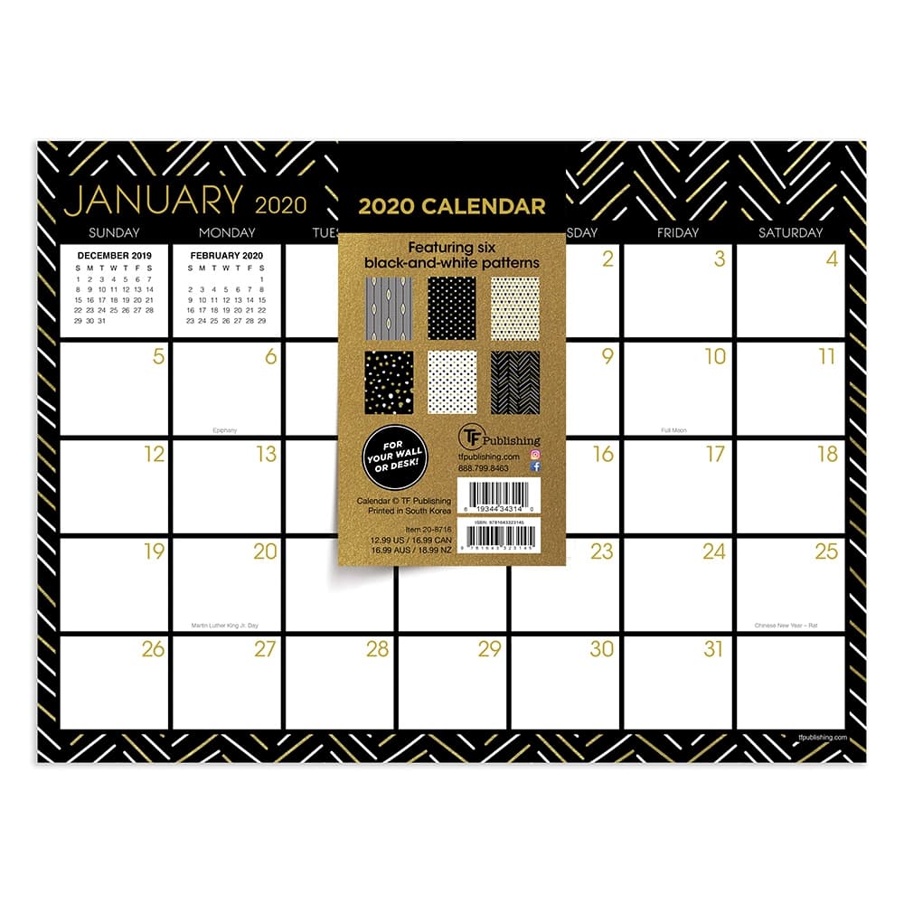 Black & Gold Desk Pad