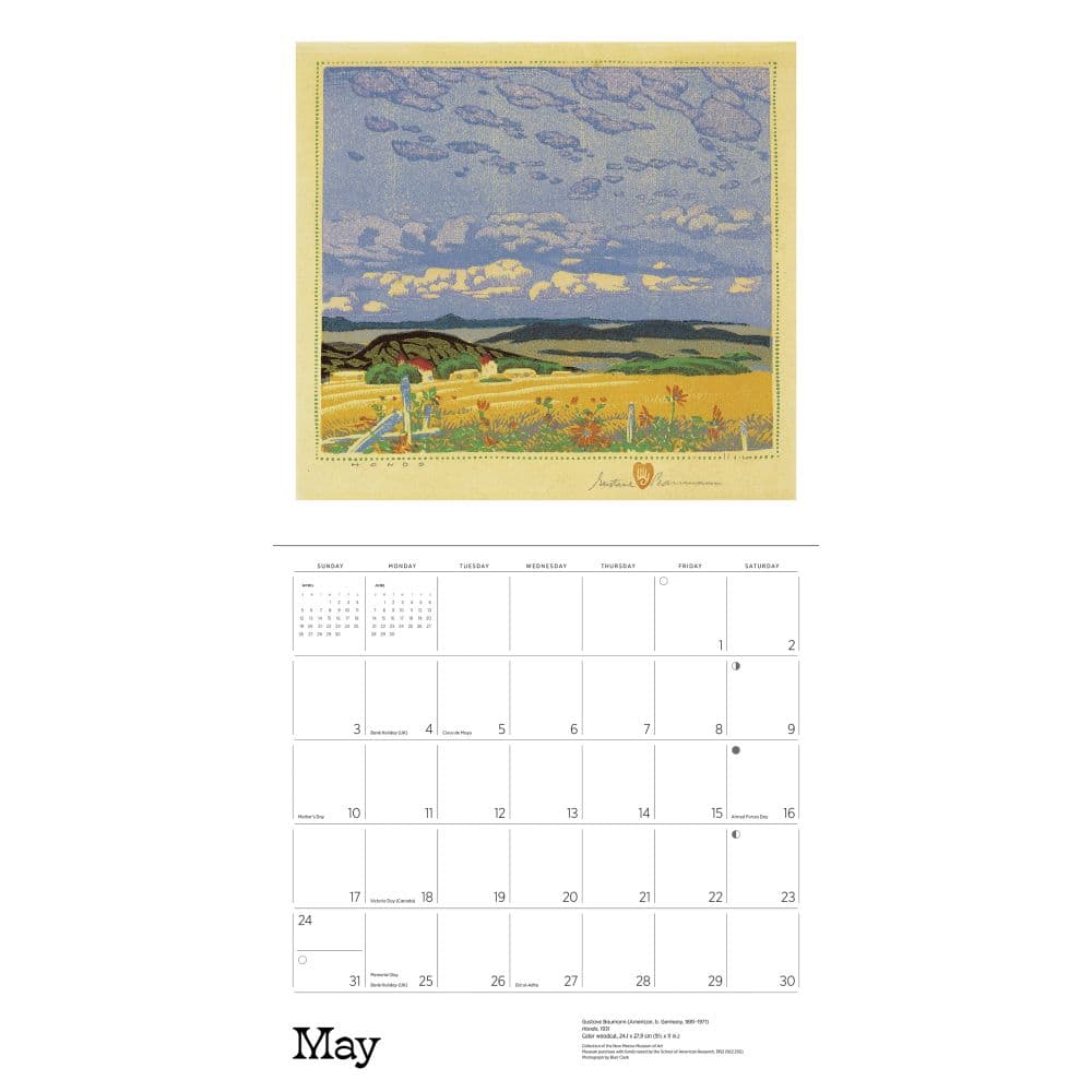 Gustave Baumann 2026 Wall Calendar Seventh Alternate Image