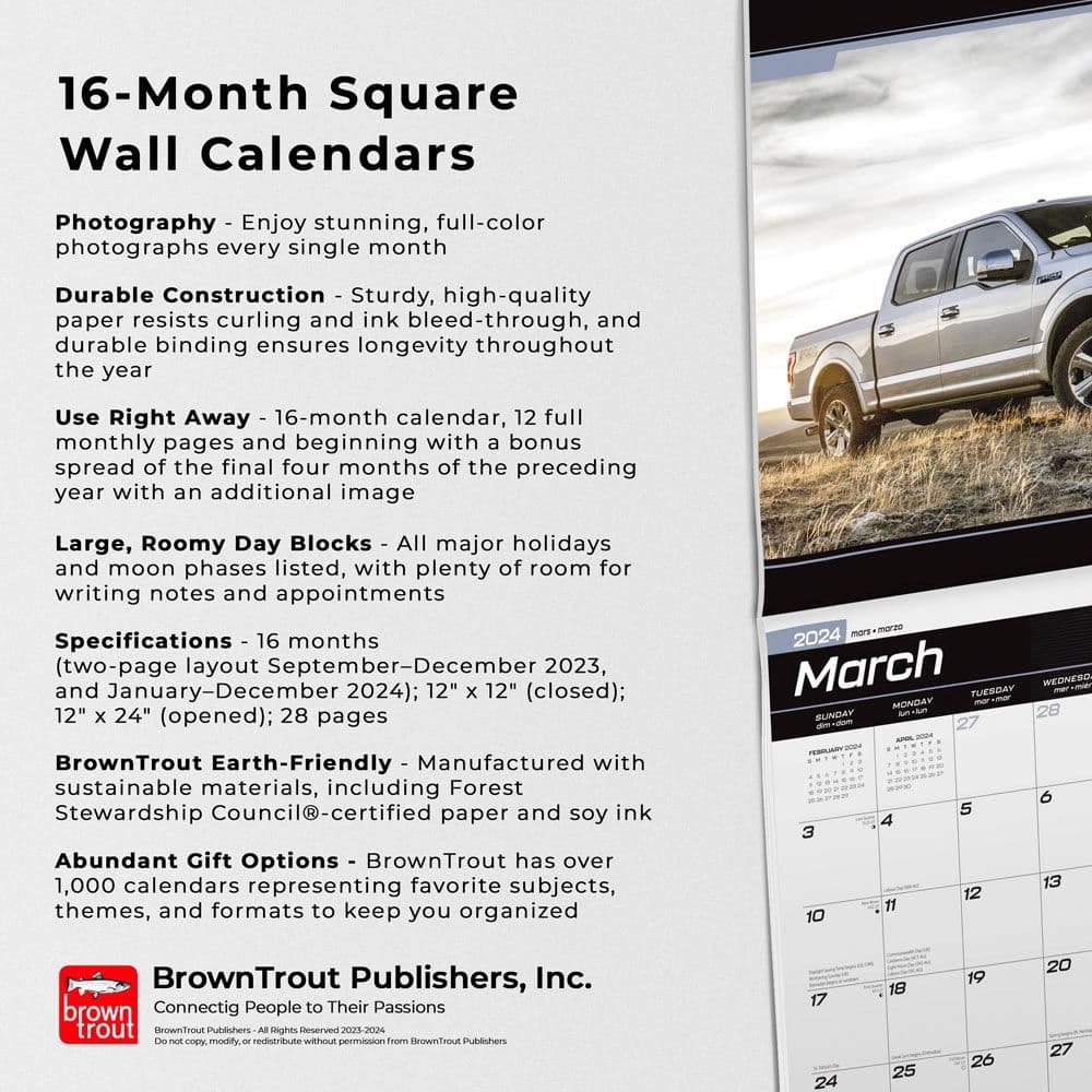 Ford F150 Trucks 2024 Wall Calendar