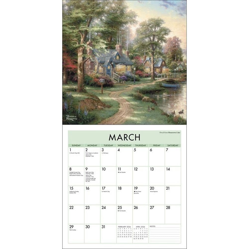 Thomas Kinkade Painter of Light 2026 Mini Wall Calendar Second Alternate Image