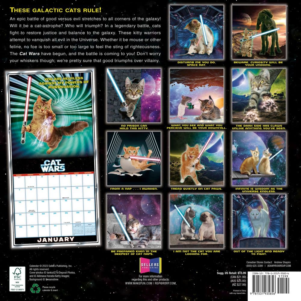 Cat Wars 2024 Wall Calendar Alternate Image 1