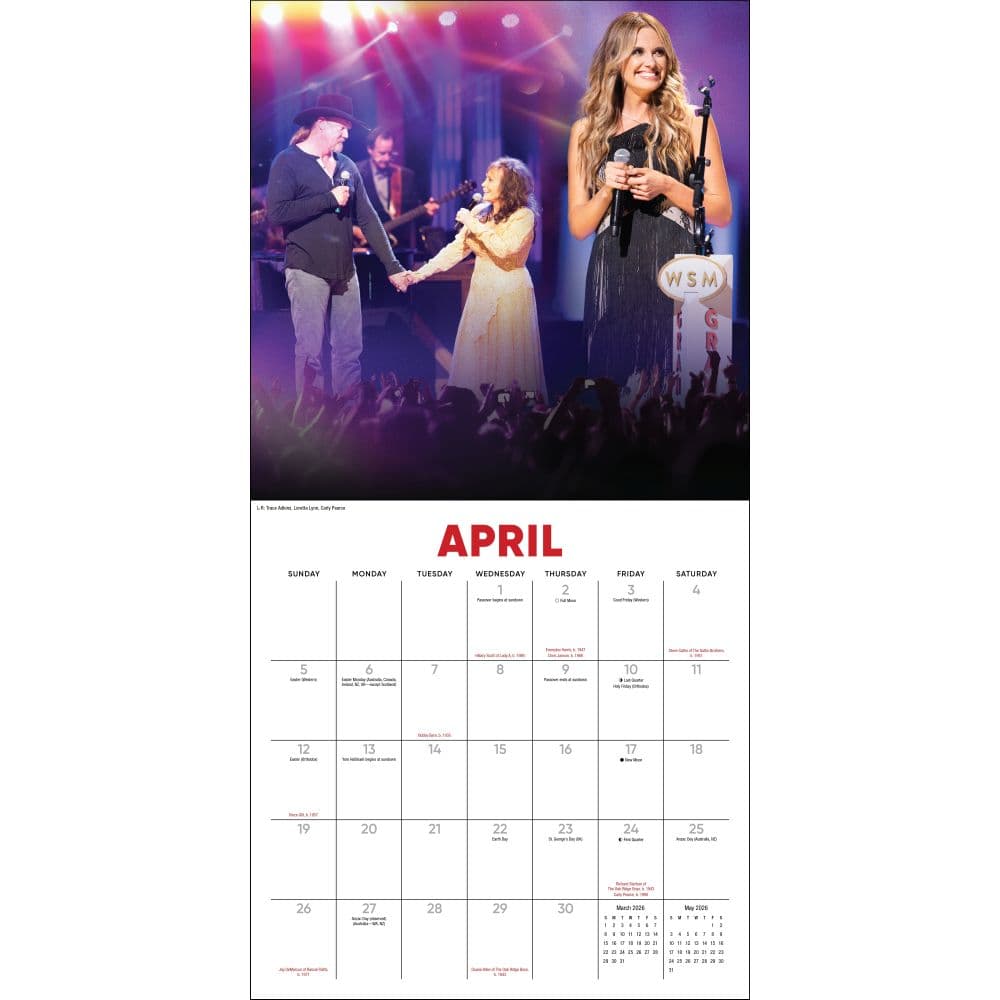 Grand Ole Opry 2026 Wall Calendar Third Alternate Image