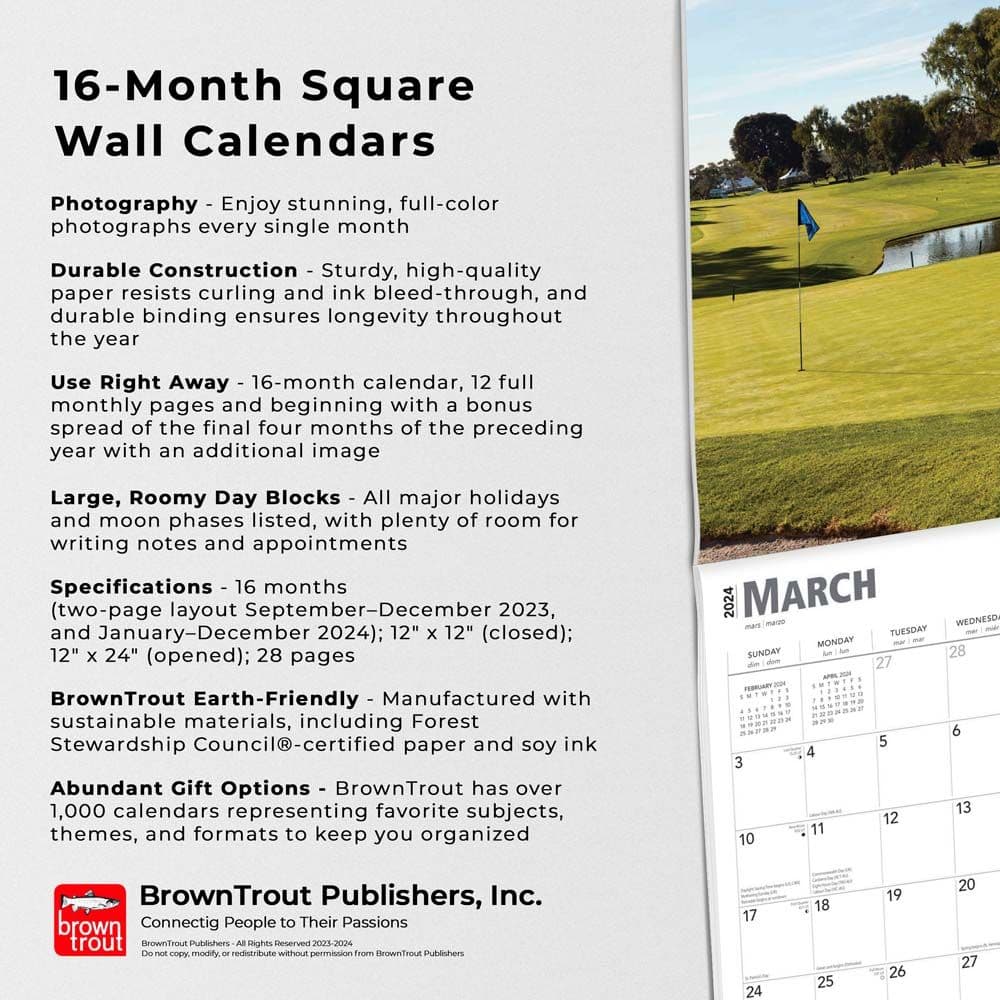 Golf Courses 2024 Wall Calendar Alternate Image 4