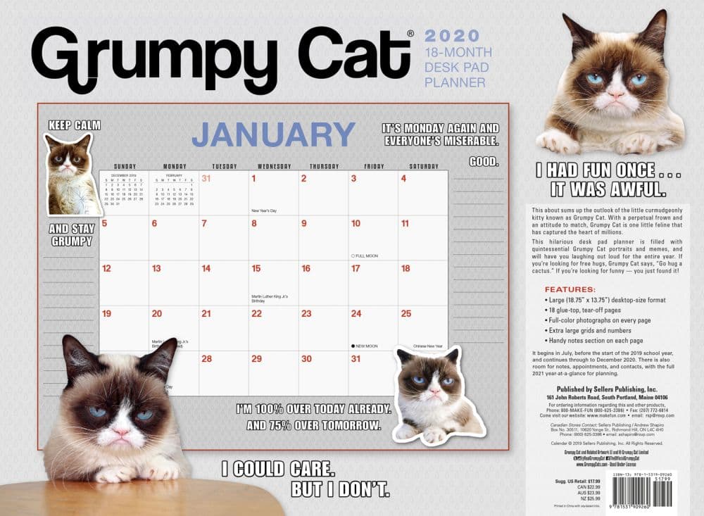 Grumpy Cat Desk Pad Calendar Calendars Com