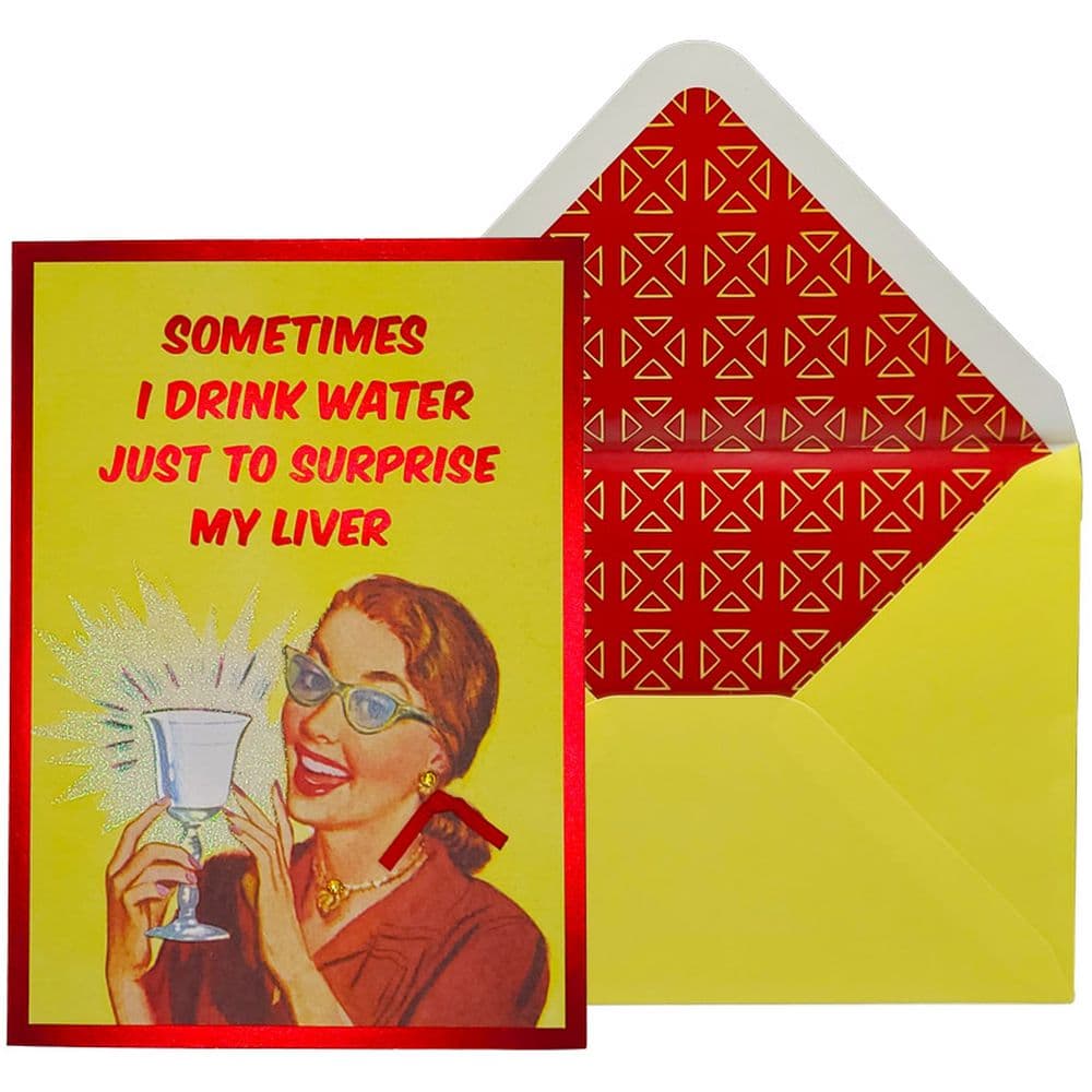 Vintage Woman with Glass of Water Friendship Card Main Product Image width=&quot;1000&quot; height=&quot;1000&quot;