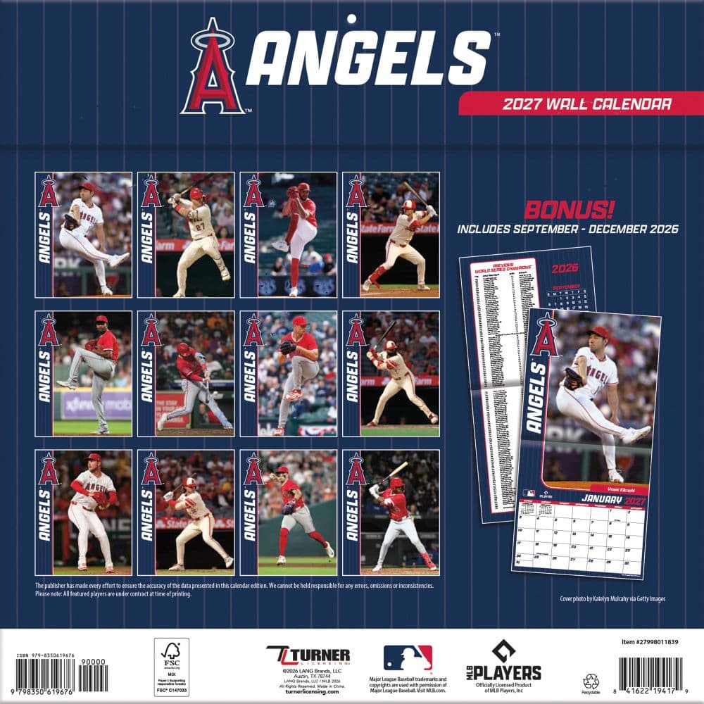 MLB Los Angeles Angels 2027 Wall Calendar First Alternate Image